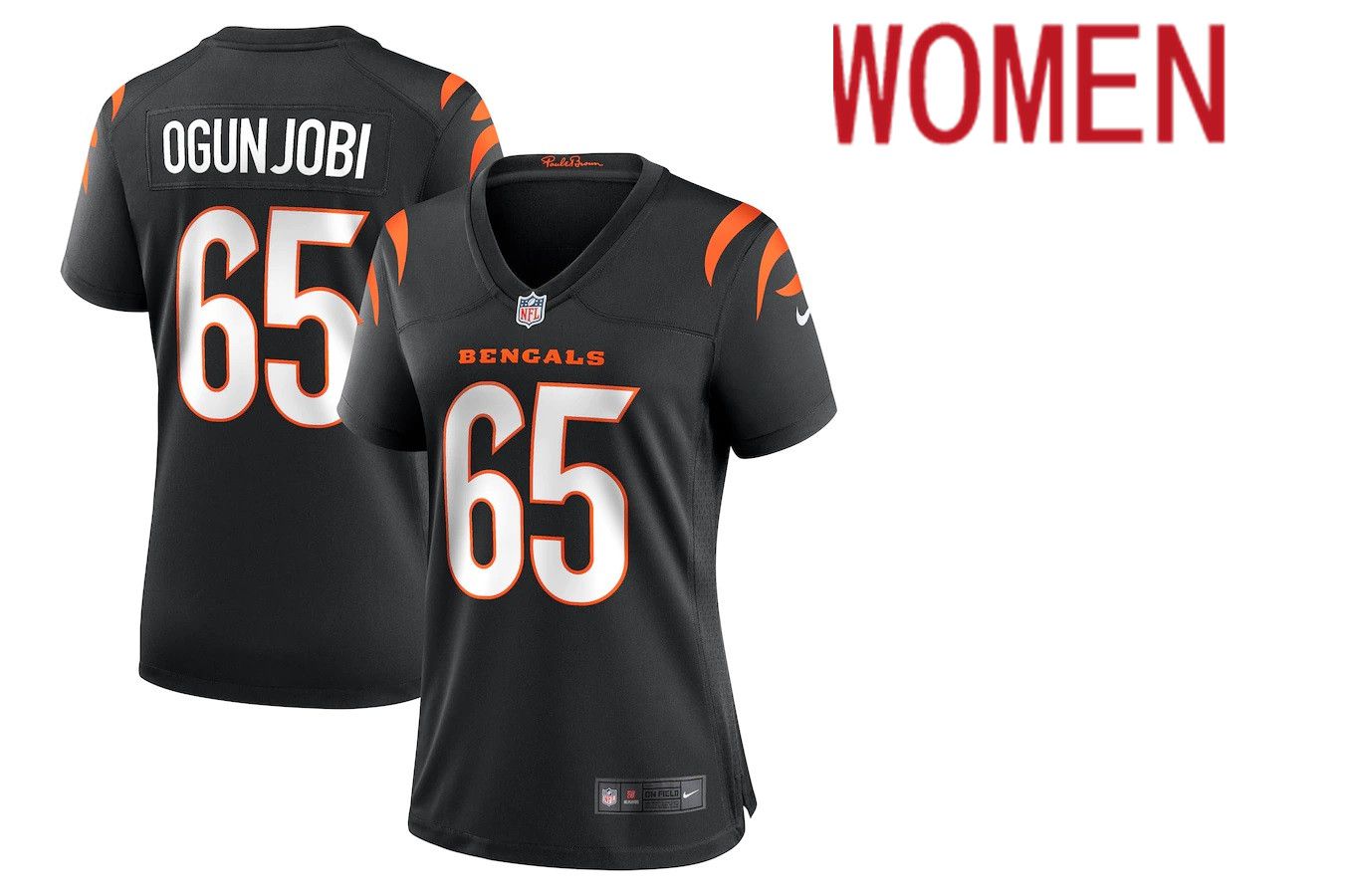 Women Cincinnati Bengals 65 Larry Ogunjobi Nike Black Game NFL Jersey